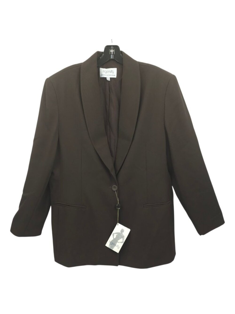 Ingenuity Blazer Jacket Sz 18 Quiet Luxury Minimalist Workwear Shawl Collar